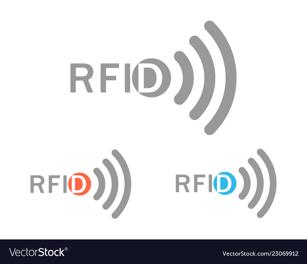 Set from the gray rfid logo with the image of the.