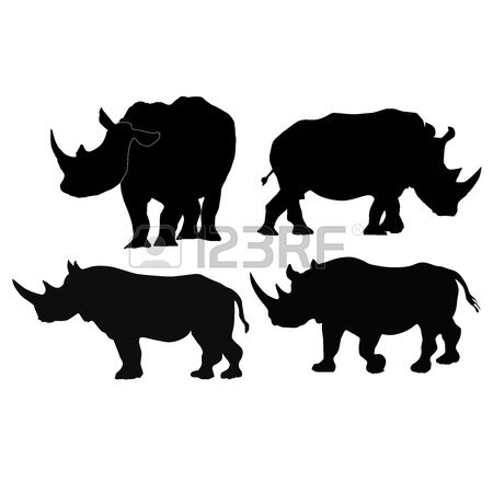 575 Rhino Outline Stock Vector Illustration And Royalty Free Rhino.