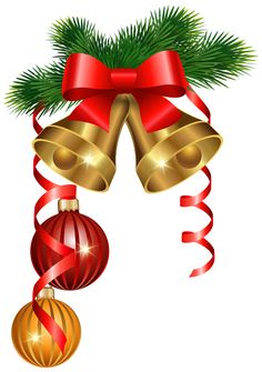 Christmas Red Ribbon PNG Clipart Image.