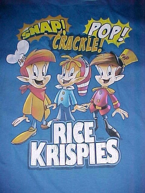 Kellogg Rice Krispies Snap Crackle Pop Blue Logo Men\'s Crew.