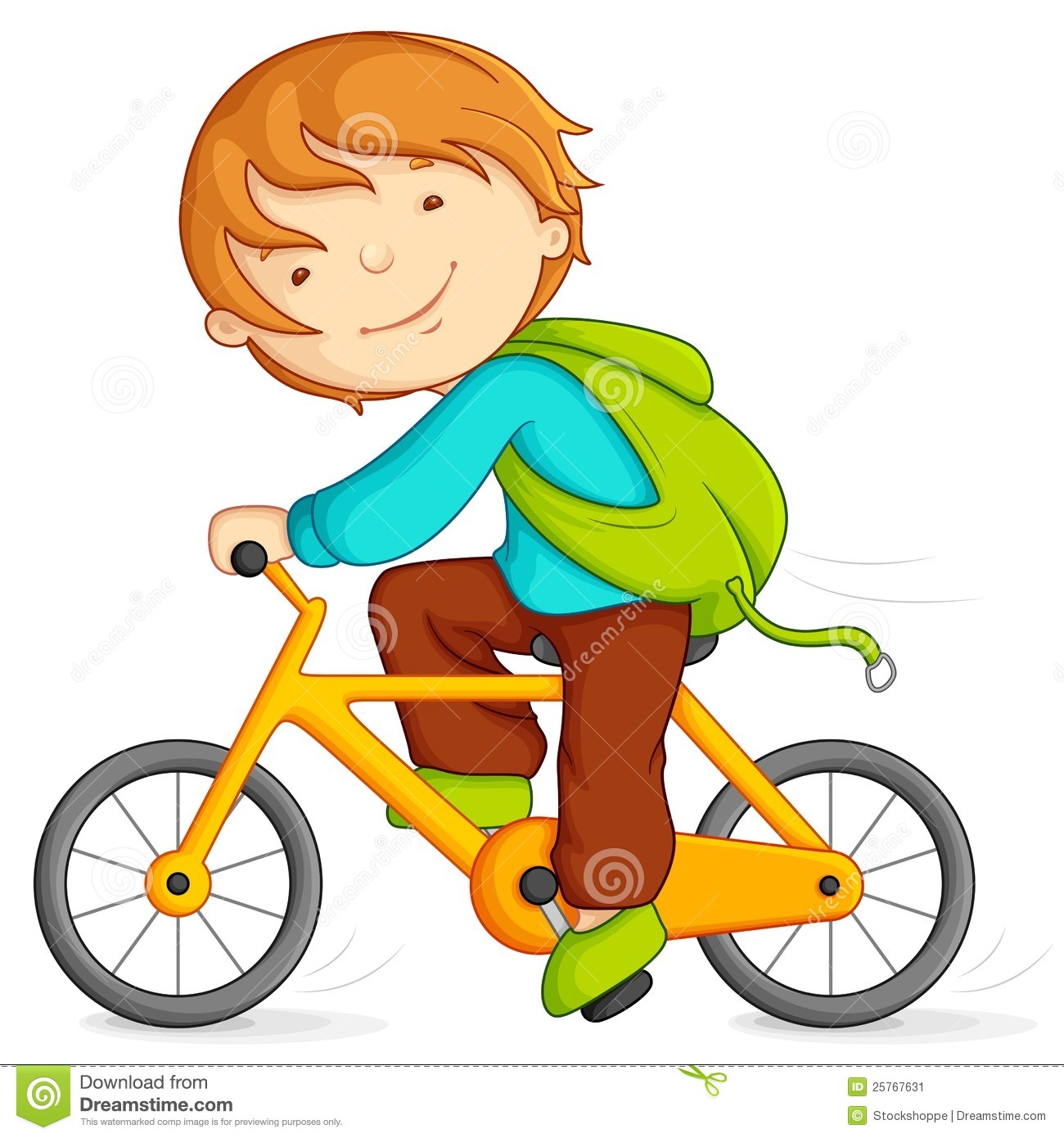 Child Riding A Bike Clipart.