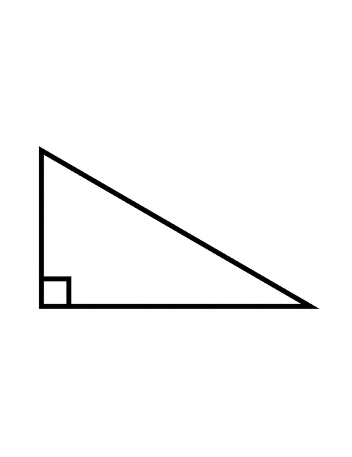 Flashcard of a Right Triangle.