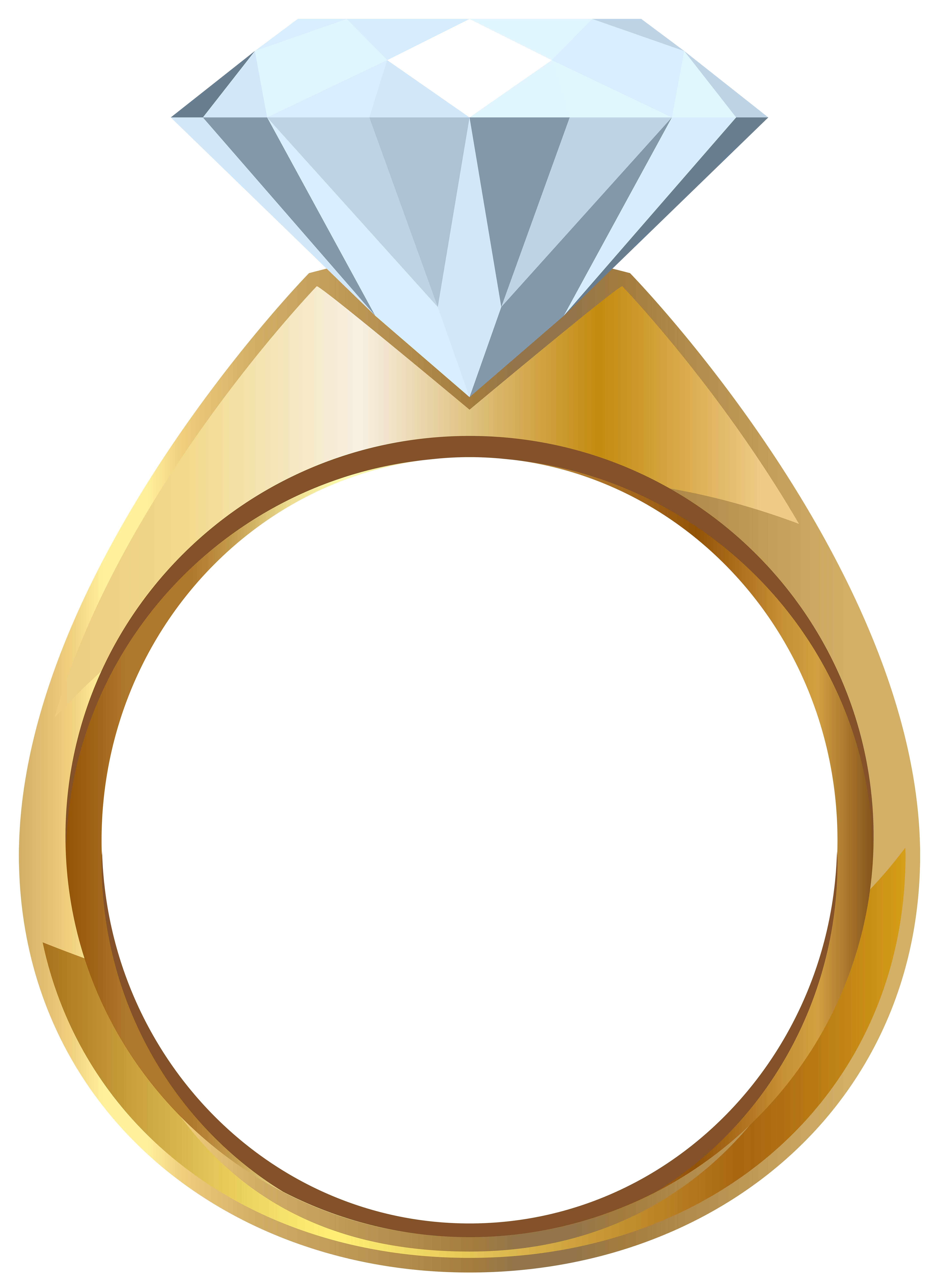 Gold Engagement Ring PNG Transparent Clip Art Image.