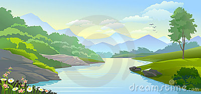Flowing River Clipart.