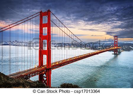 Stock Illustration of Golden Gate Bridge, San Francisco.