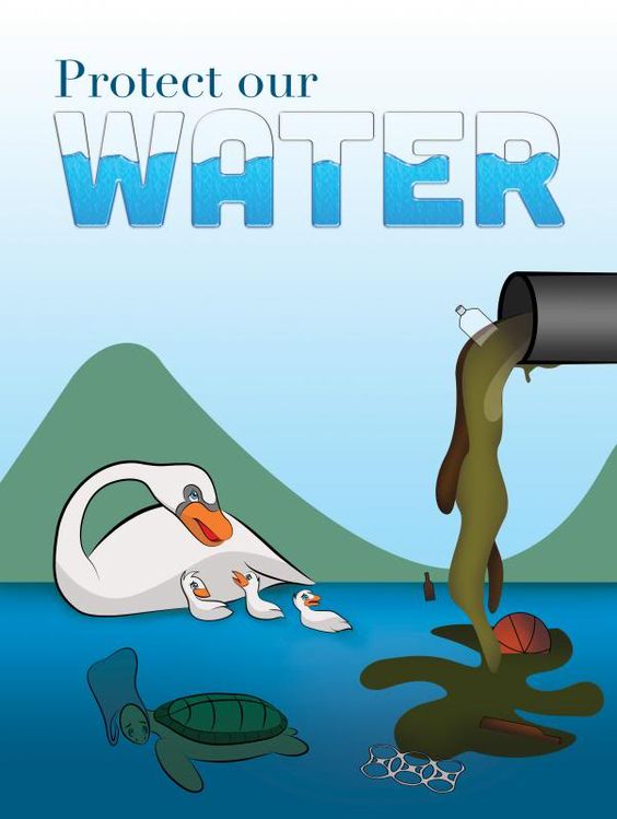 Poster: This poster shows aquatic lives threatened by water.