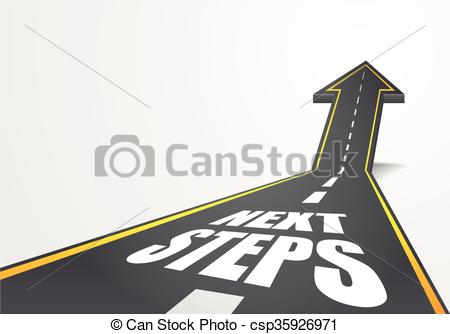 Vectors Illustration of road Next Steps.