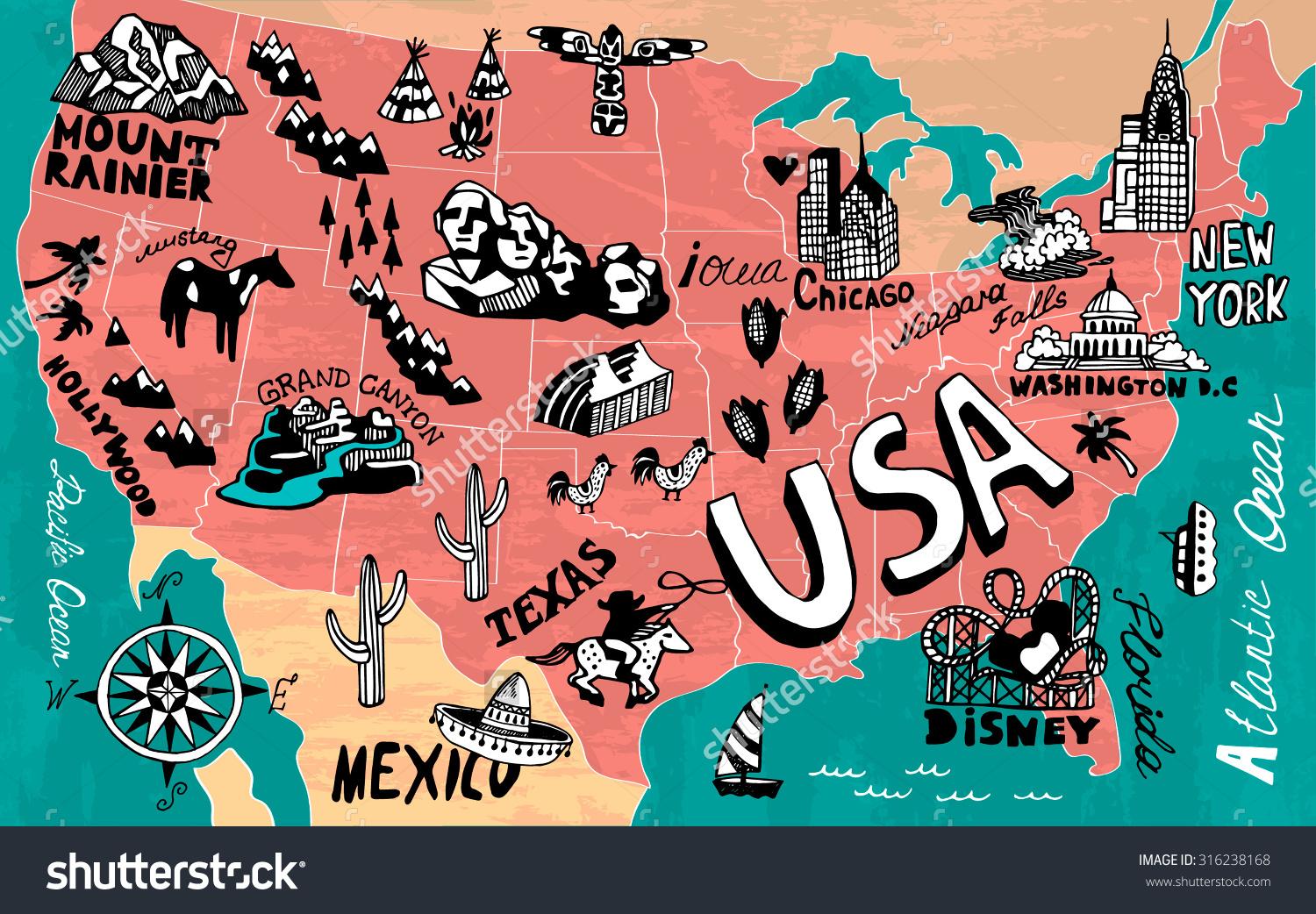 road trip map clipart