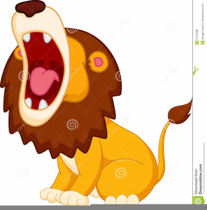 Cartoon Roaring Lion Clipart.
