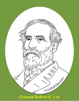 General Robert E. Lee Realistic Clip Art, Coloring Page, and.