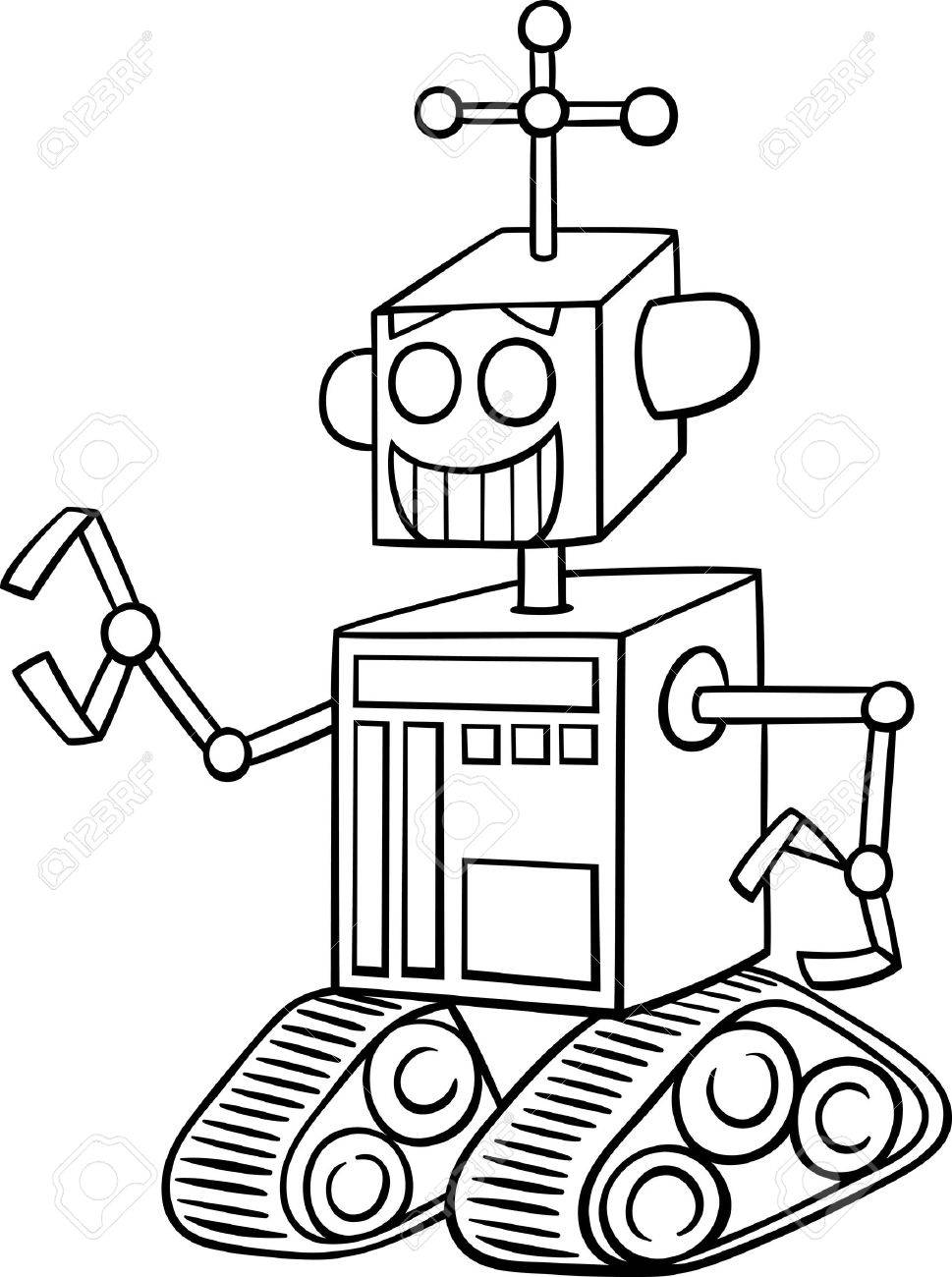 Robot black and white clipart 4 » Clipart Station.