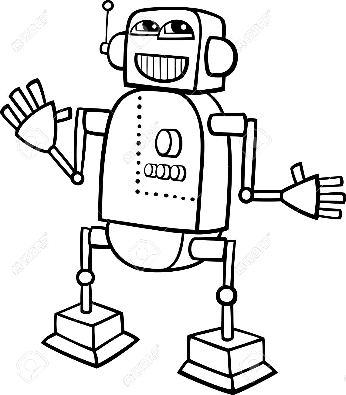 Robot clipart black and white 1 » Clipart Station.
