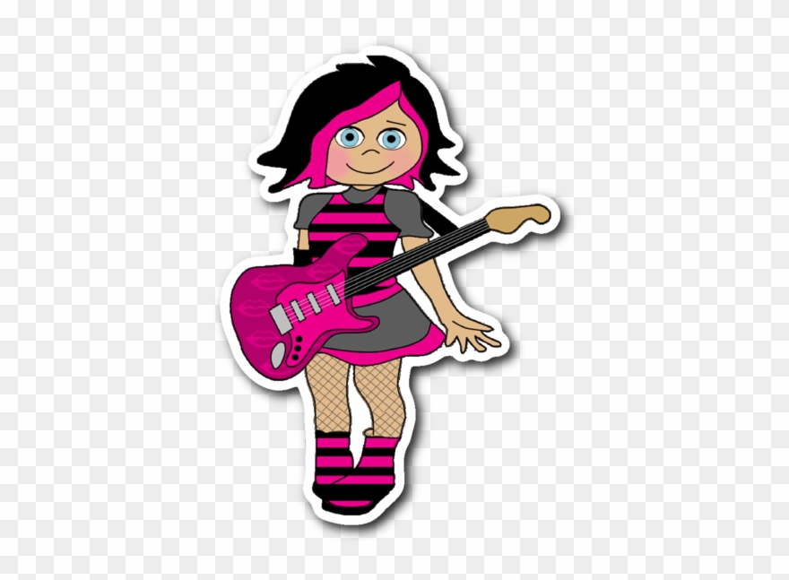 Download Free png Pink Punk Rock Girl Vinyl Die Cut Sticker.