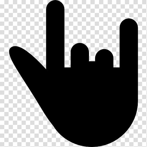 Rock music Hand Sign of the horns Silhouette, rock n roll.