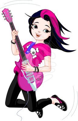 Clip art: Rock star girl.