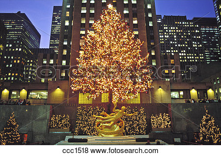 Rockefeller center christmas tree clipart.
