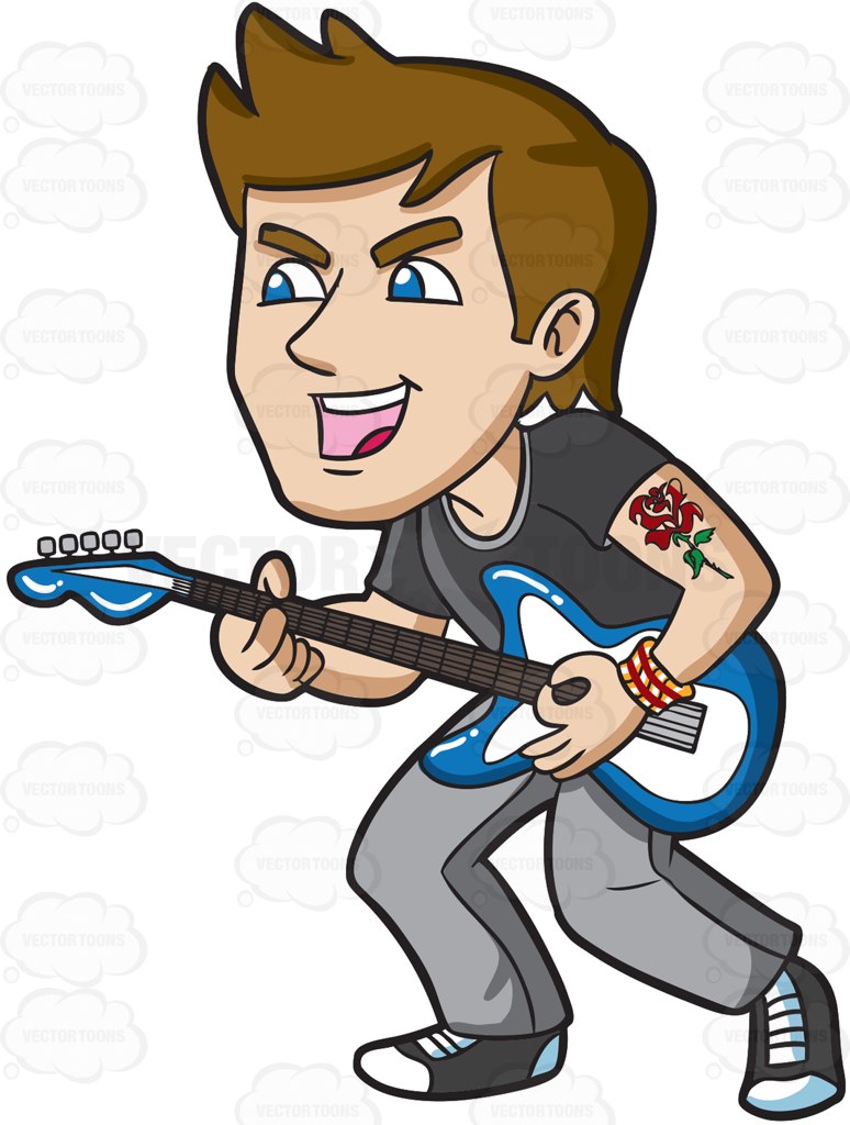 A Male Rocker With An Arm Tattoo.