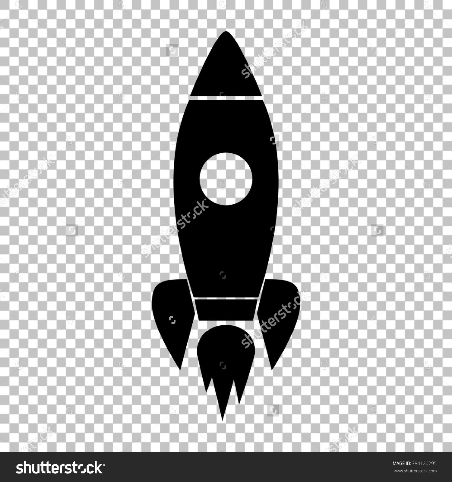 Rocket Sign Flat Style Icon On Stock Illustration 384120295.