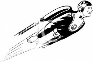 A Retro Cartoon of a Rocketman.