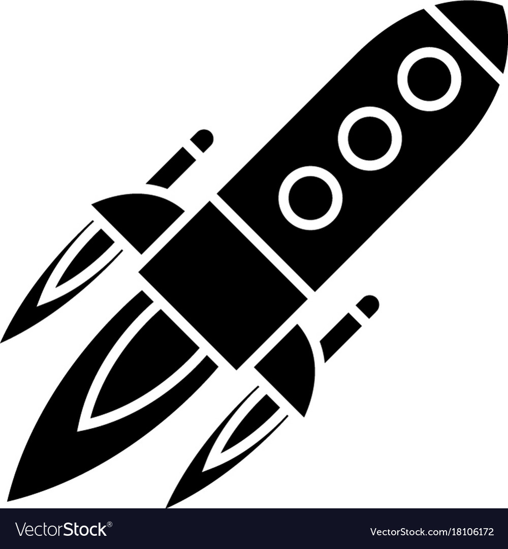 Rocket power launch flight icon.