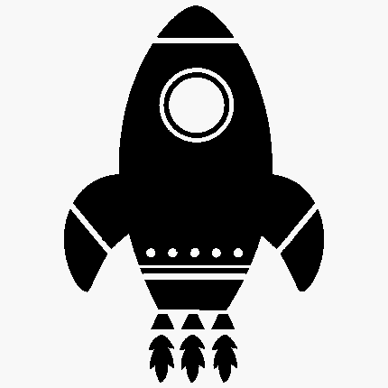 rocket ship silhouette.