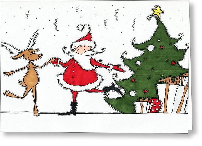 Rocking Around The Christmas Tree Drawing by Maria Varga.