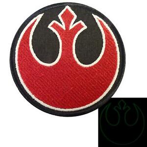 Details about rebel alliance star wars glow in dark GITD rogue squadron sew  iron on patch.