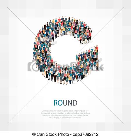 Vector Clip Art of round people sign 3d.