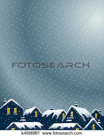 Clipart of snowy rooftops k4556961.
