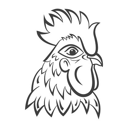 Rooster Logo Isolated Rooster Head Vector premium clipart.