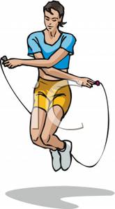 Art Image: A Woman Crossing Her Arms and Jumping Rope.