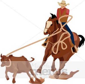 Calf Roping Clipart.