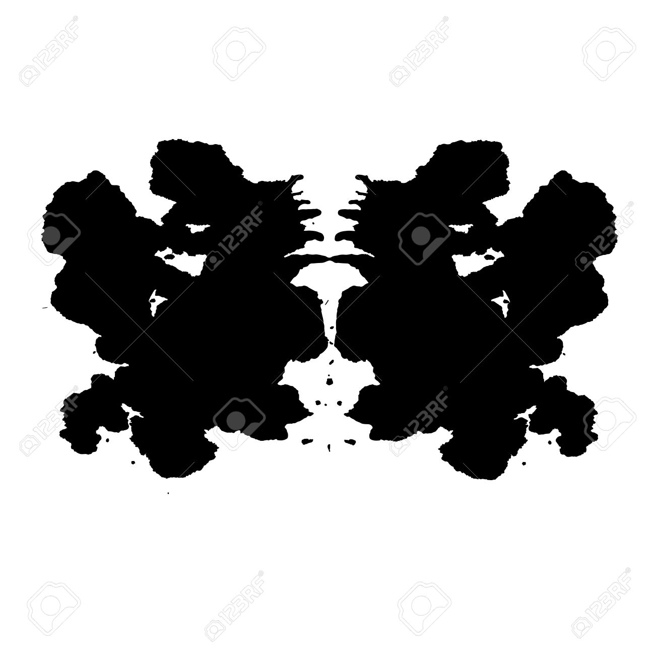 Rorschach Inkblot Test Illustration, Random Abstract Background.