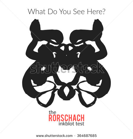 Rorschach Inkblot Test Vector Isolated Variation Stock Vector.