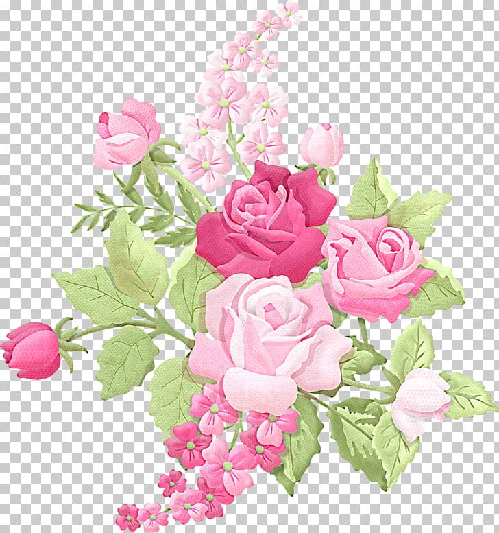 Ilustración de rosas rosadas, ramo de flores rosa, flores en.