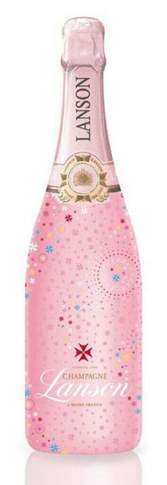 champagne LANSON COFFRET ALICANTE ROSE LABEL ET DEUX FLUTES.