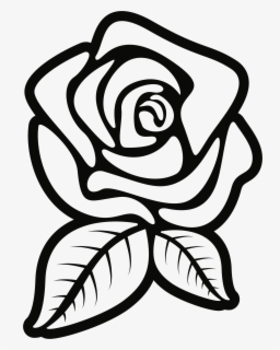 Free Black And White Rose Clip Art with No Background.