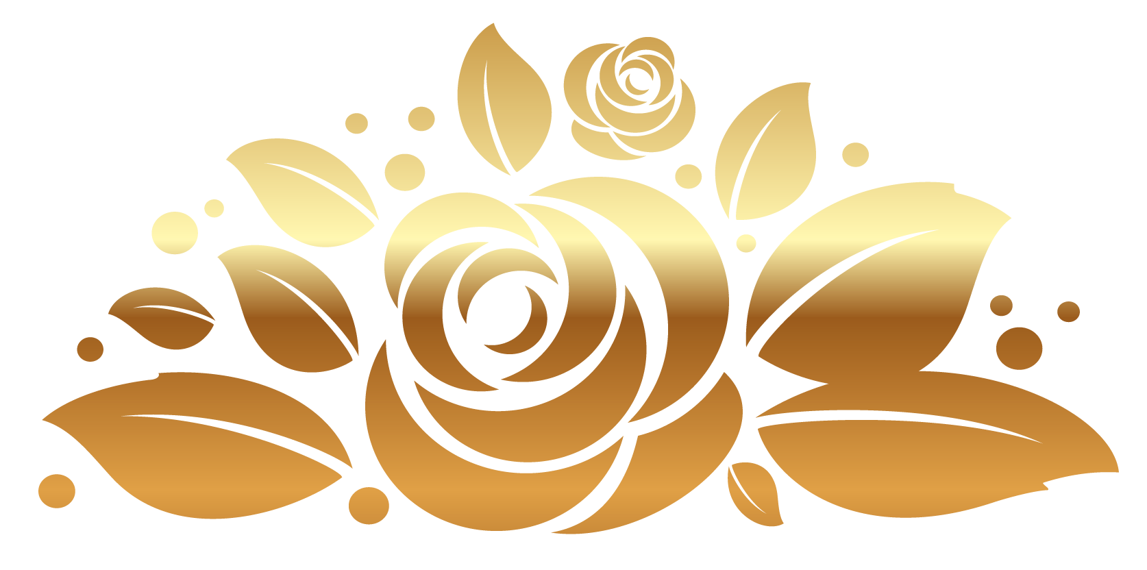 Gold Rose Decor PNG Clipart Picture.