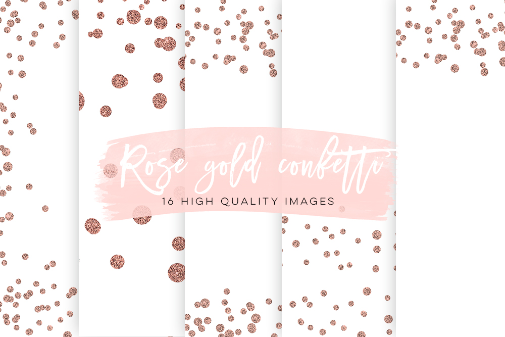 Rose Gold Confetti Overlays, Rose Gold Scrapbook Paper, Gold Paper, Rose  Gold Glitter Confetti, Rose Gold Party Backgrounds, Best Selling.