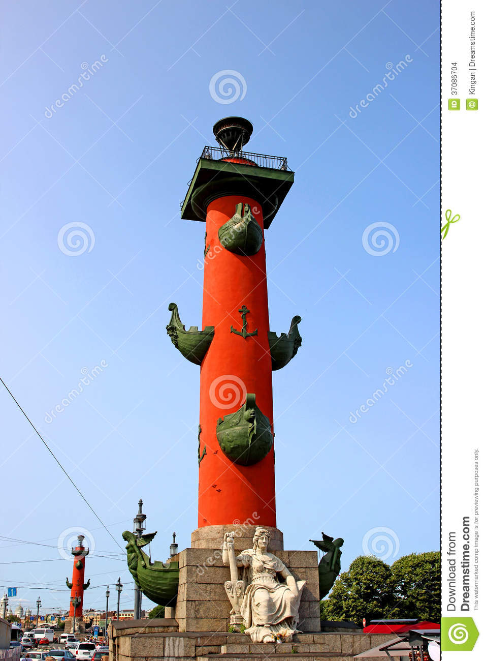 Rostral Columns In St. Petersburg (Russia) Stock Images.