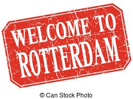 Vector Clipart of Rotterdam red square stamp csp40699700.