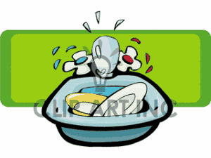 Food in sink rotting clipart.
