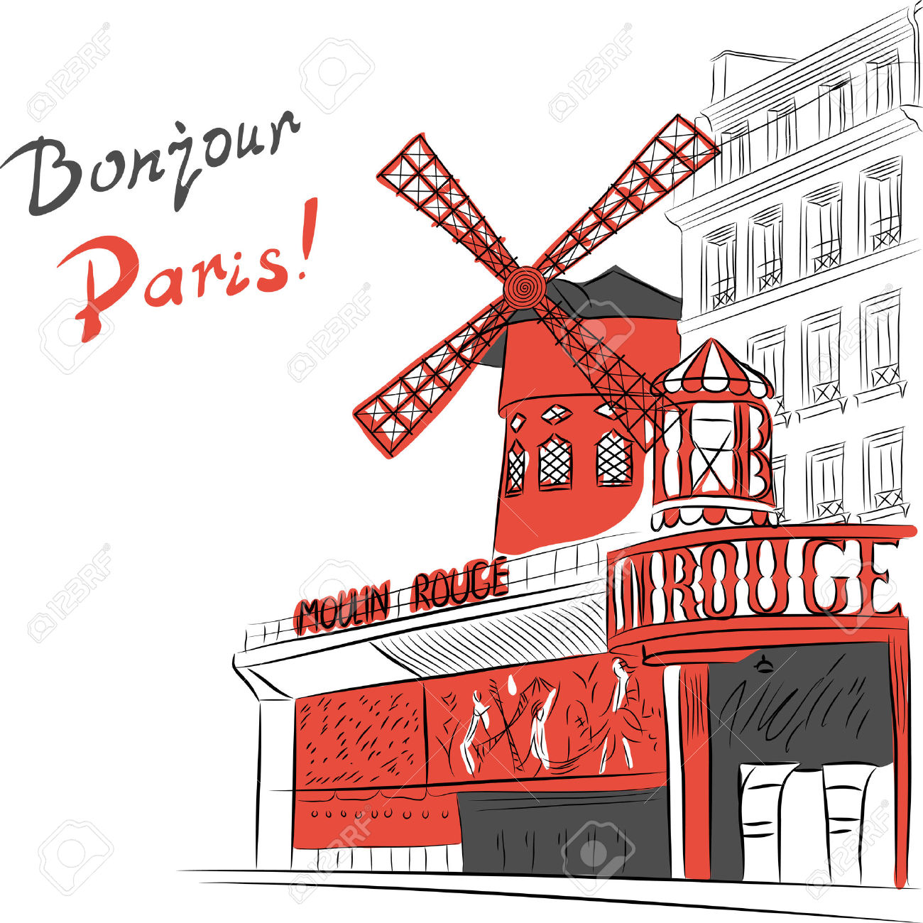 530 Moulin Rouge Stock Vector Illustration And Royalty Free Moulin.