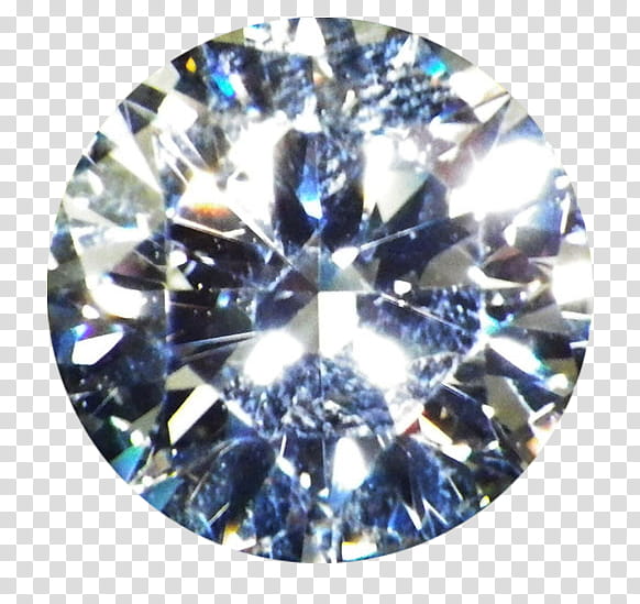 Gemstones, round cut diamond transparent background PNG.