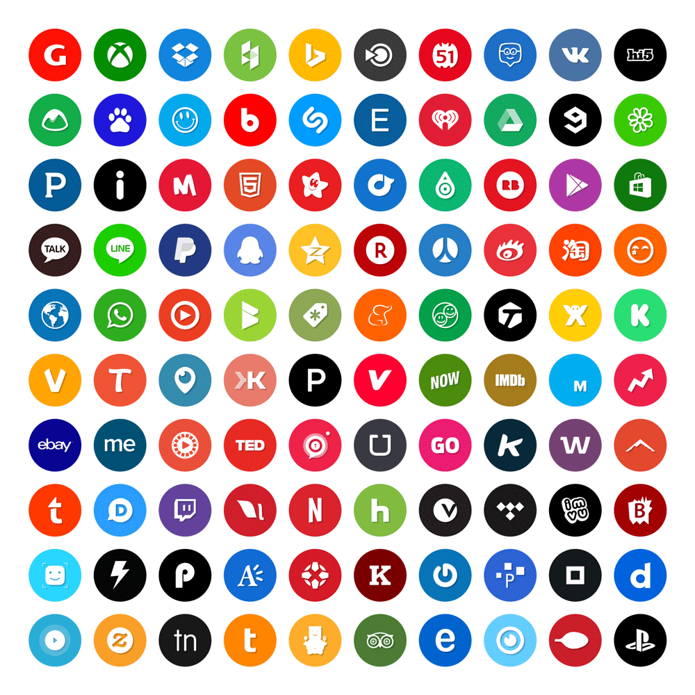 250 Premium Circle Social Media Icons.