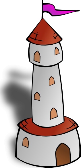 Round Tower With Flag clip art Free vector in Open office drawing.