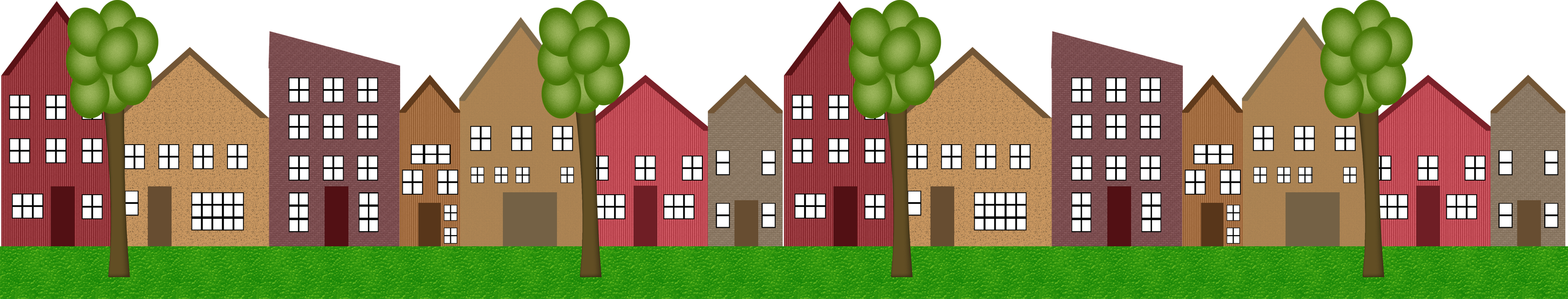 Clip Art Of Homes In A Row Clipart.