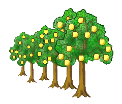 Clip Art Row of Trees.