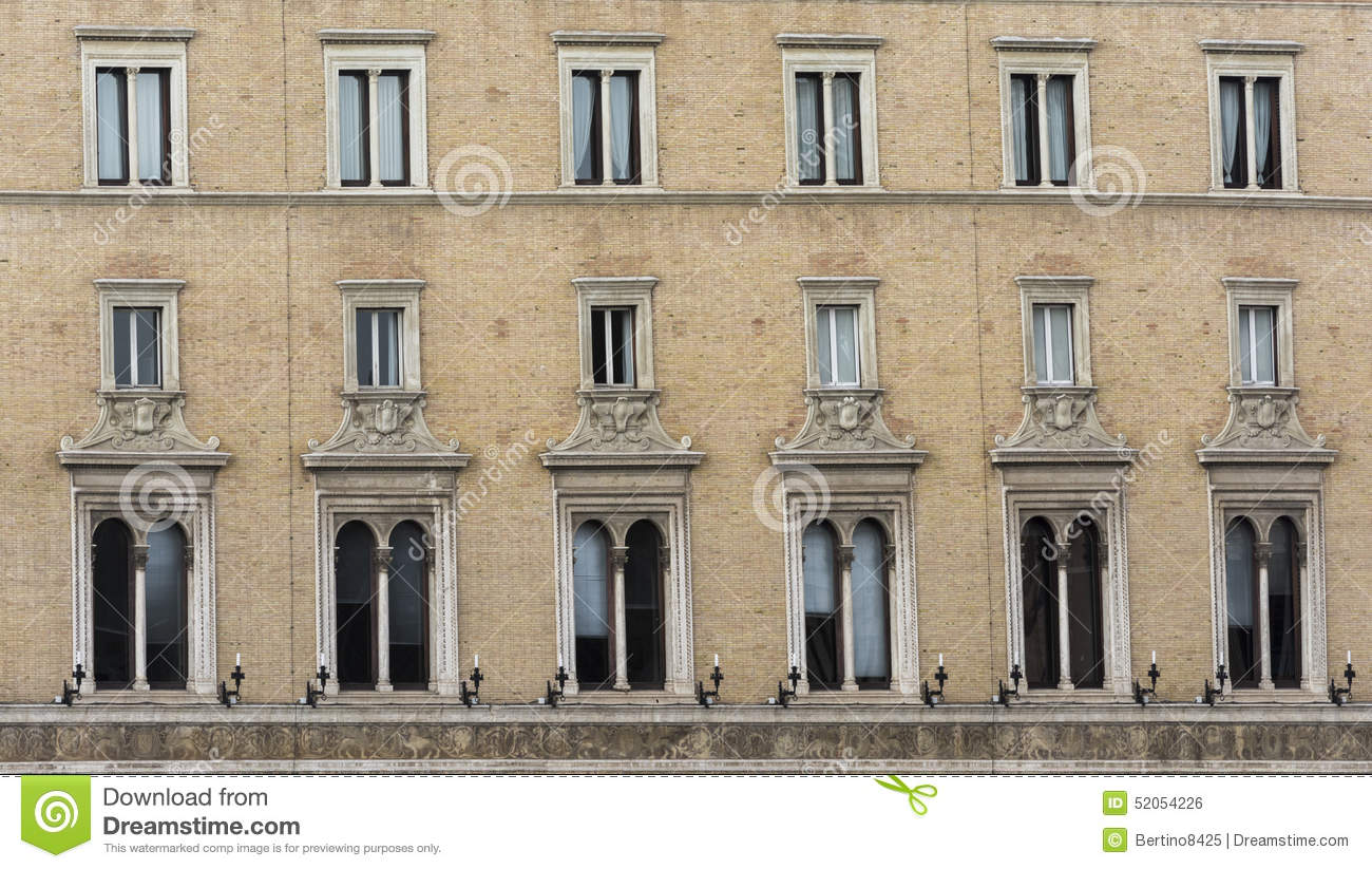 Windows Of An Old Building In Rome Stock Photo. Windows Of An Old Building In Rome Stock Photo.