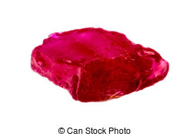 Pictures of rough rubies.
